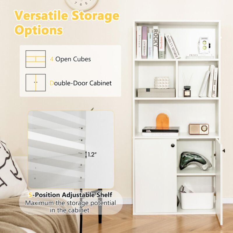 Hivvago 5-Tier Freestanding Bookcase with Open Cubes and Adjustable Shelf