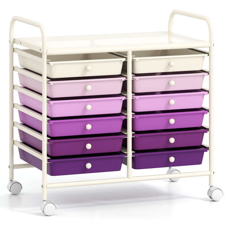 Heavy-Duty Rolling Cart with 12 Drawers – Ideal for Craft & Office Use