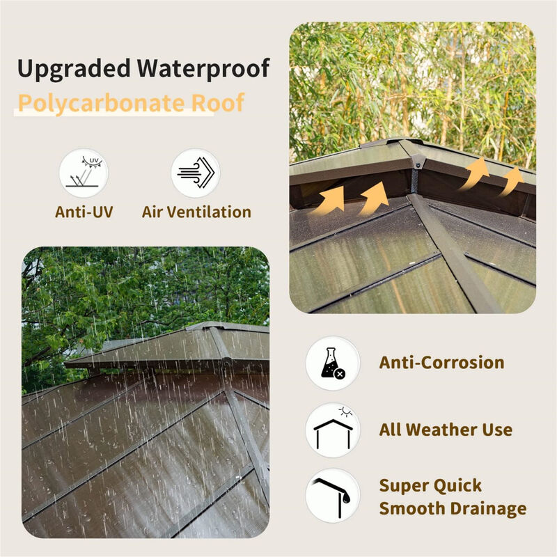 Streamdale 12x16ft Hardtop Gazebo with Polycarbonate Roof image number 5