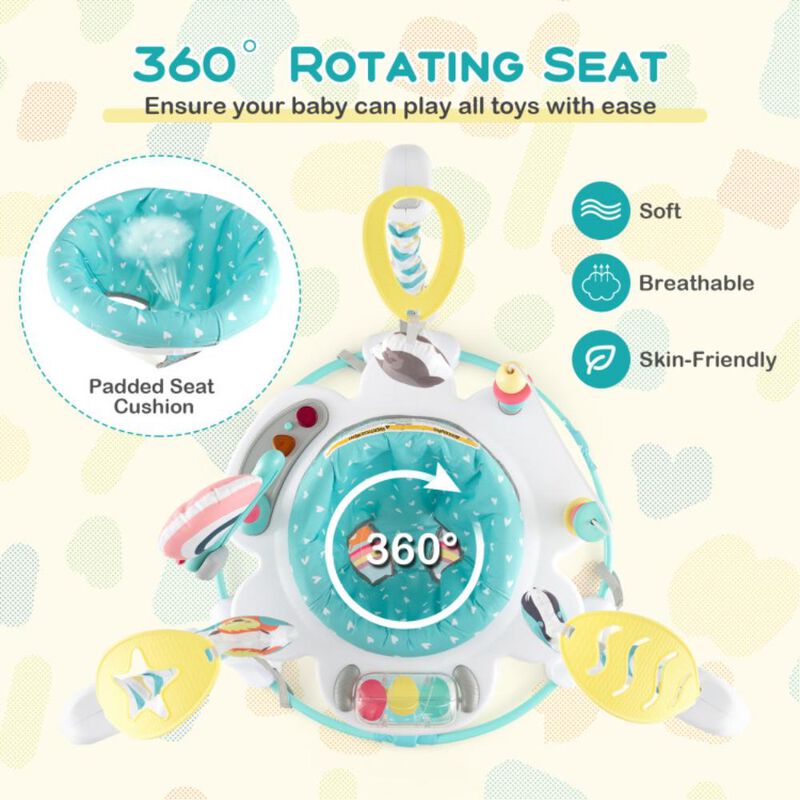 Hivvago Baby Activity Center Height Adjustable Baby Bouncing Saucer with Interactive Toys