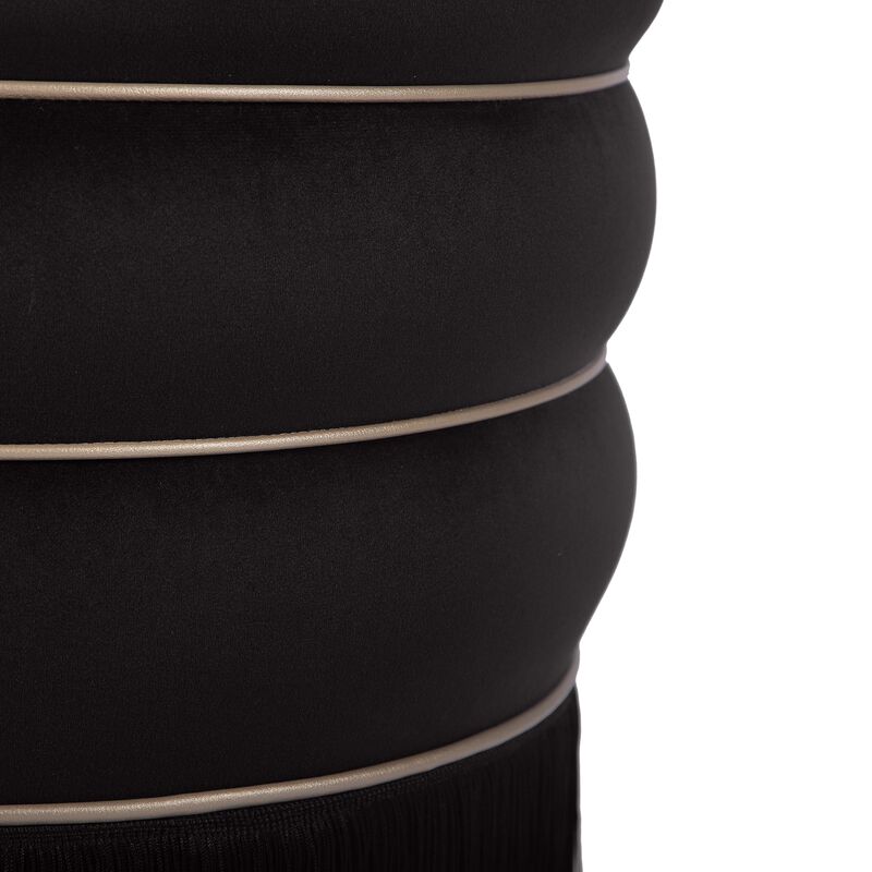 TOV Furniture Lakka Black Velvet Ottoman image number 4