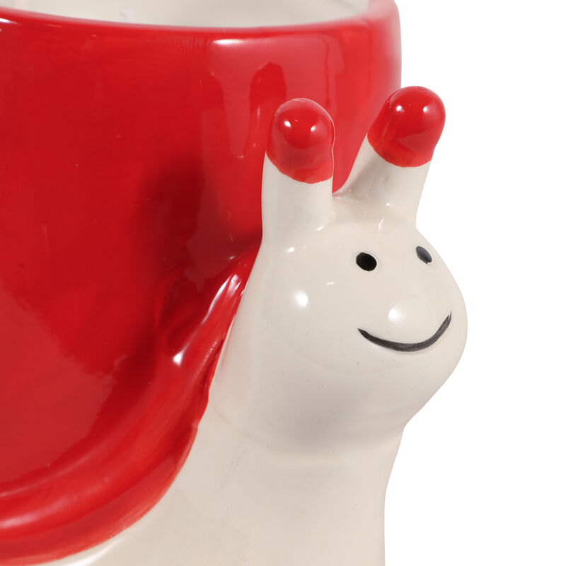 8" Red Snail Candle image number 5