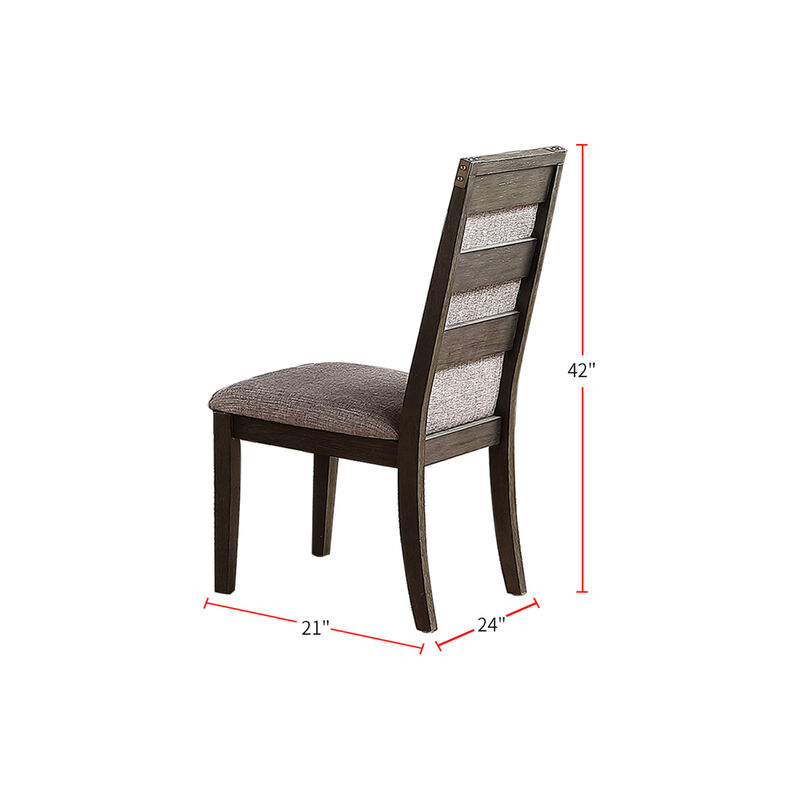 Streamdale Dining Chair With Upholstered Cushion, Grey(Set Of 2)