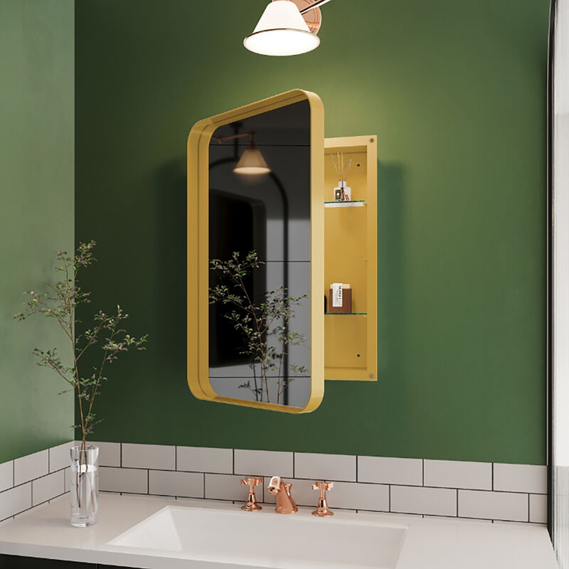 ELEMENT ACE Recessed Medicine Cabinet with Adjustable Shelves and Mirror image number 1