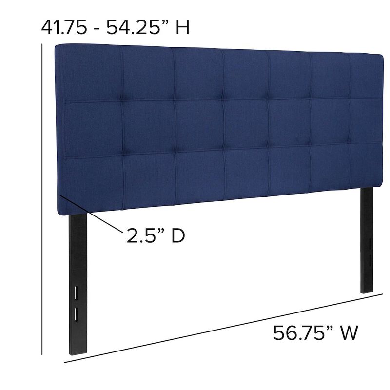 Flash Furniture Tufted Upholstered Full Size Headboard in Navy Fabric image number 3