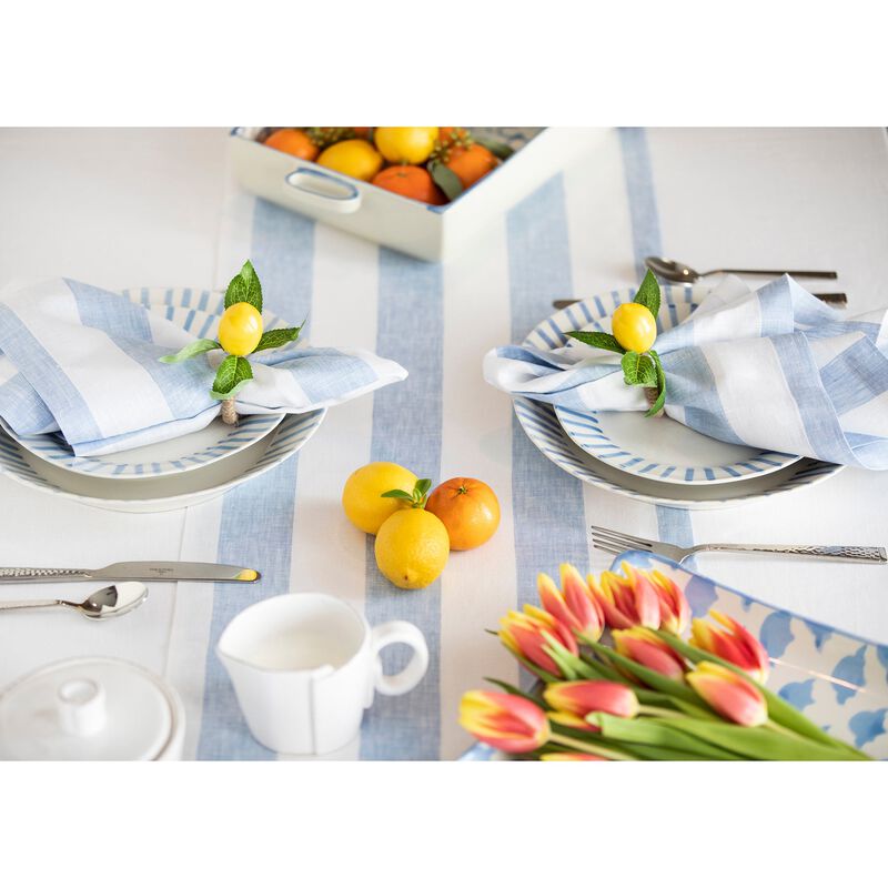Solino Home Cabana Stripe 100% Linen Dinner Napkins &ndash; Set of 4, 20 x 20 in, Machine Washable, Holiday and Everyday Dining
