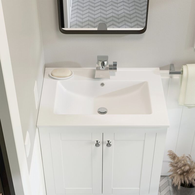 24" Ceramic Vanity Top with Single Faucet Hole image number 4