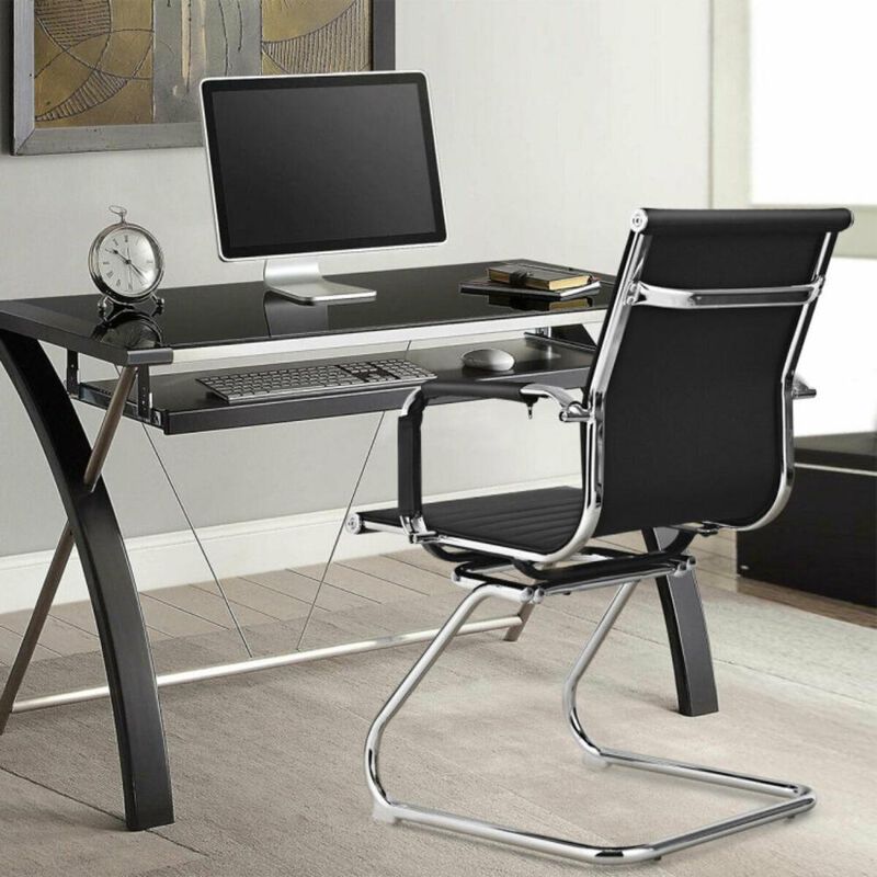Hivvago Set of 2 Heavy Duty Conference Chair with PU Leather