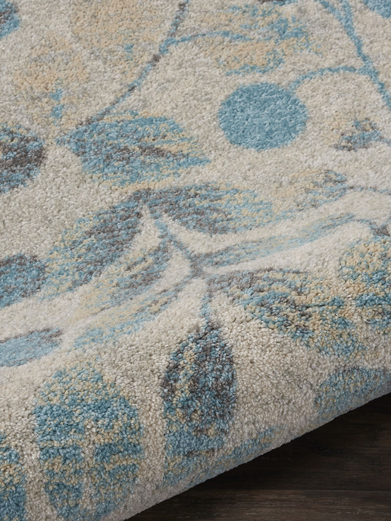 Tranquil TRA03 Ivory/Turquoise 2'3" x 7'3" Rug image number 3