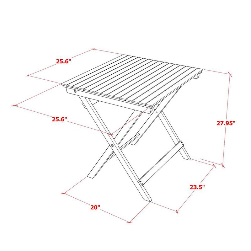 3 Piece Patio Bistro Set Contains a Square Acacia Coffee Table