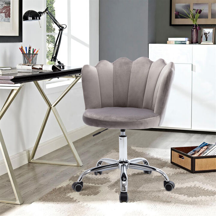 Swivel Shell Chair for Living Room/Bedroom, Modern Leisure office Chair Gray