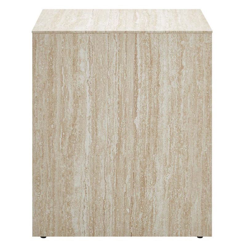 Mirella Faux Travertine Side Table image number 1