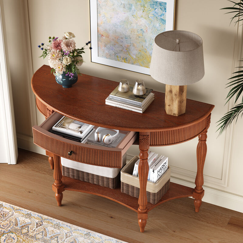 Muxtur Half Moon Console Table image number 2