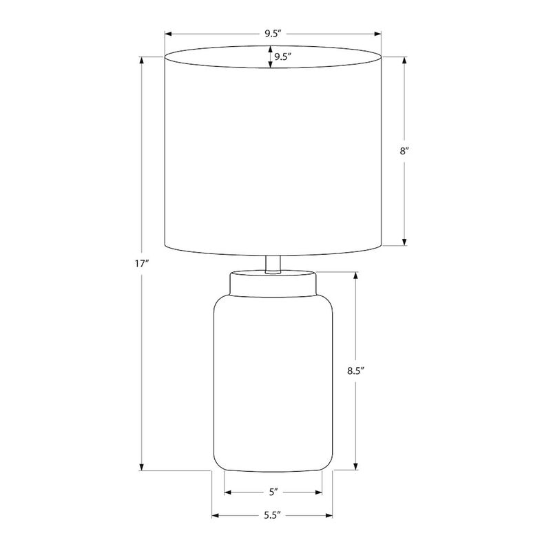Lighting, 17"H, Table Lamp, Taupe Resin, Ivory / Cream Shade