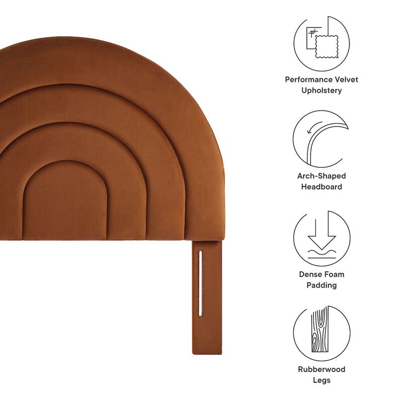 Solana Arched Performance Velvet Twin Headboard image number 2