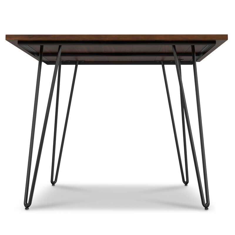 Hunter 66 inch x 40 inch Rectangle Industrial Dining Table in Walnut Veneer