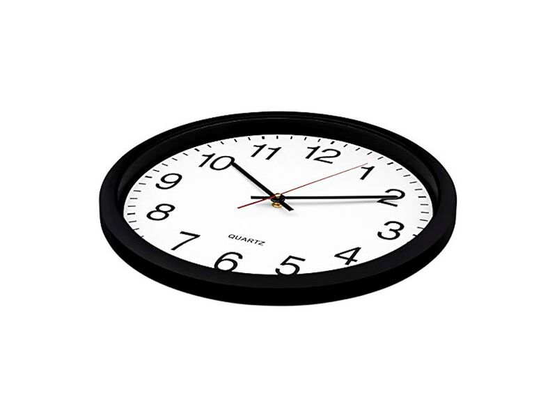 Black Business Wall Clock 16 Inch Silent Non Ticking Easy Read Battery Operated image number 2
