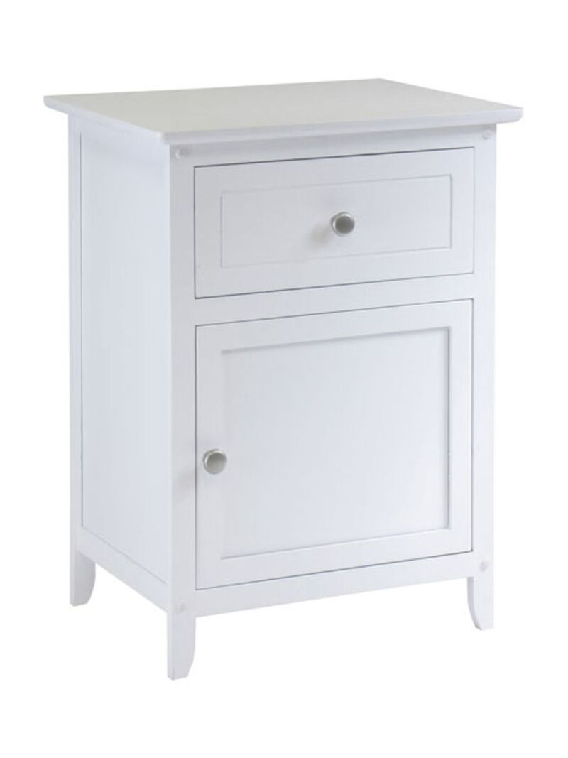 Winsome Wood Night Stand/ Accent Table with Drawer and cabinet, White