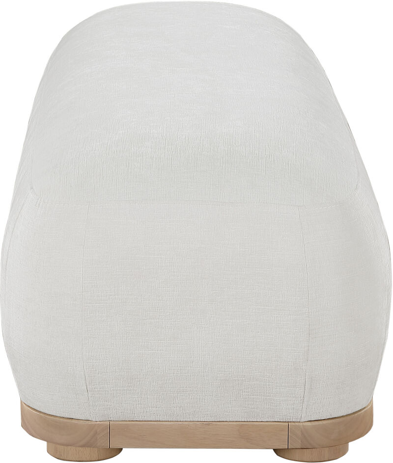 Meridian Furniture Calum Cream Chenille Fabric Bench