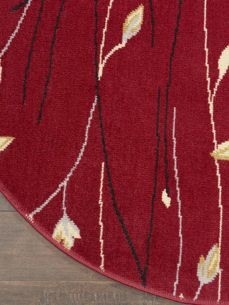 Grafix GRF15 Red 4' x Round Rug