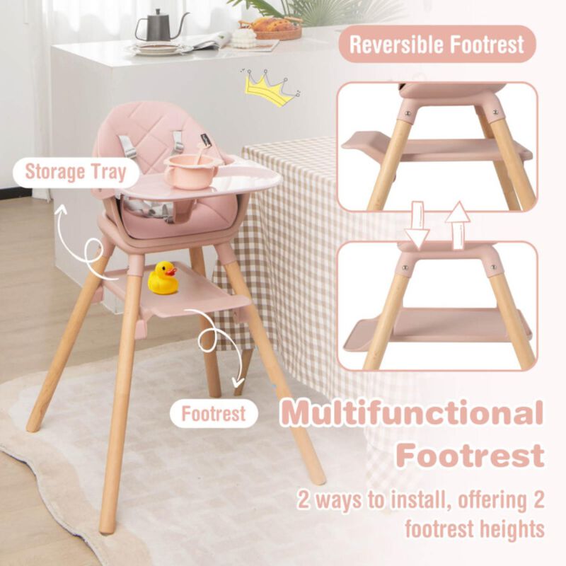 Hivvago 6-in-1 Baby High Chair with Removable Dishwasher and Safe Tray