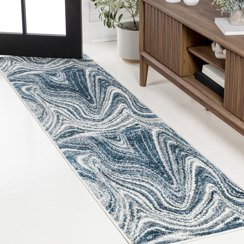 Eleni Contemporary Glam Abstract Marble Area Rug