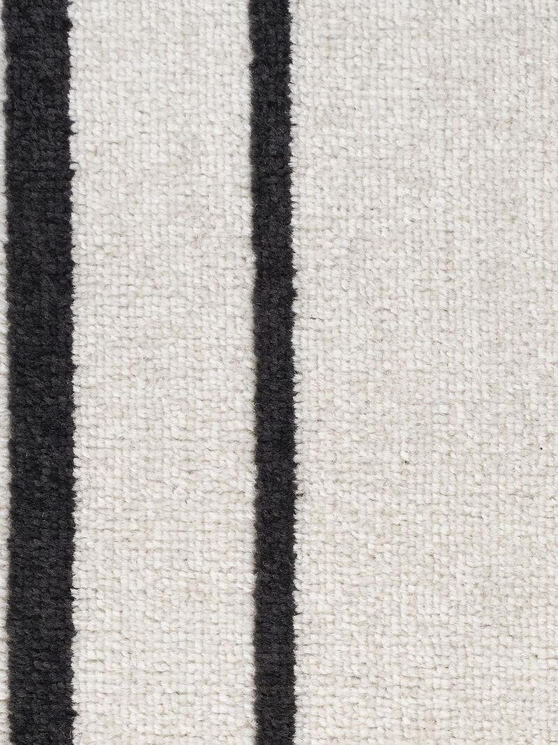 Nourison Essentials NRE02 Ivory/Black 2' x 6' Rug image number 7