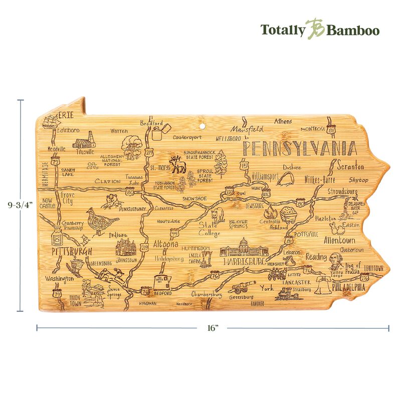 Destination Pennsylvania Cutting Board, 16" x 9-3/4"