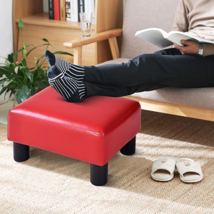 Hivvago Small PU Leather Rectangular Seat Ottoman Footstool