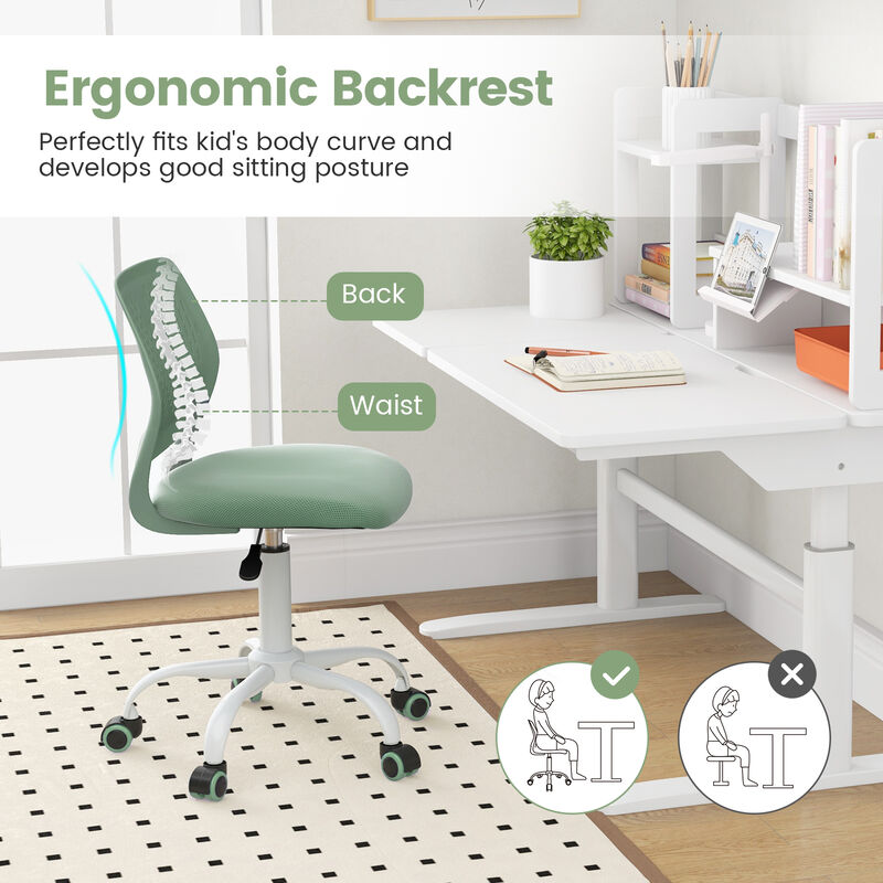 Kids Ergonomic Study Chair with Supportive Backrest and Height Adjustment
