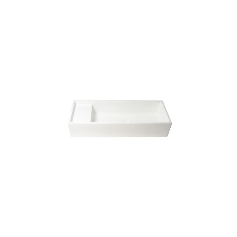 ALFI brand 39 White Above Mount Fireclay Bathroom Trough Sink
