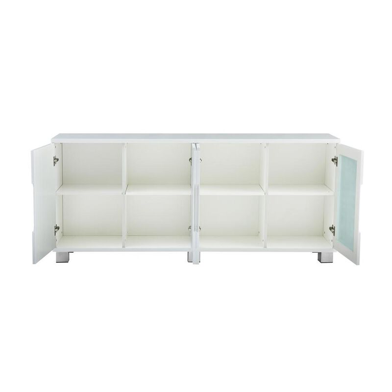 Best Quality Furniture High Gloss White 4 door server