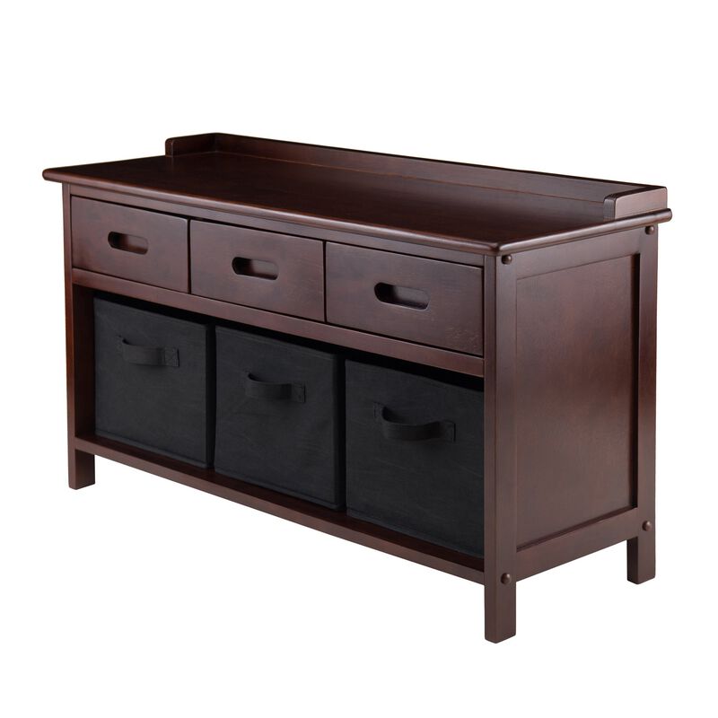 Ergode Adriana Storage Bench | Comfortable Seating | Ample Storage Space | Walnut Finish | 3 Drawers (94602-VV) image number 0