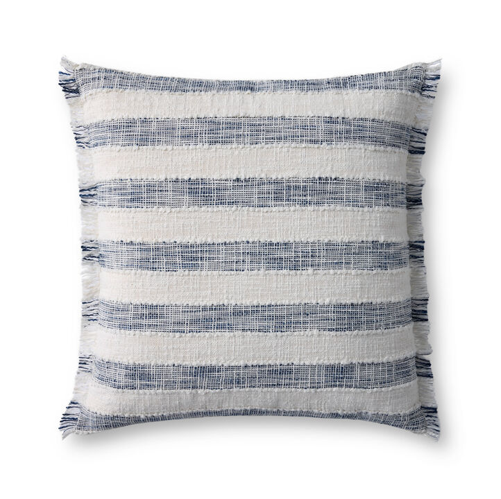PLL0134 Blue/Ivory 22''x22'' Cover w/Poly Pillow