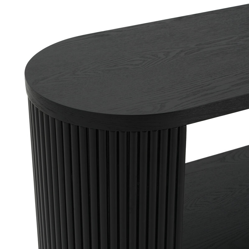 Merax Modern Entryway Console Table Slim Sofa Table Open Shelf Elegant Wood Grain Multi-Functional Hallway Table