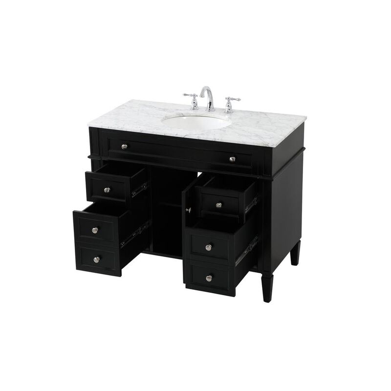 Elegant Kitchen and Bath 42 inch Single bathroom vanity in black