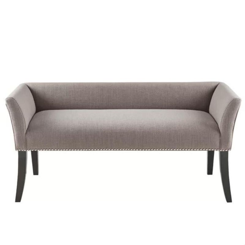 Hivvago Modern Mid-Century Grey Upholstered Accent Bench