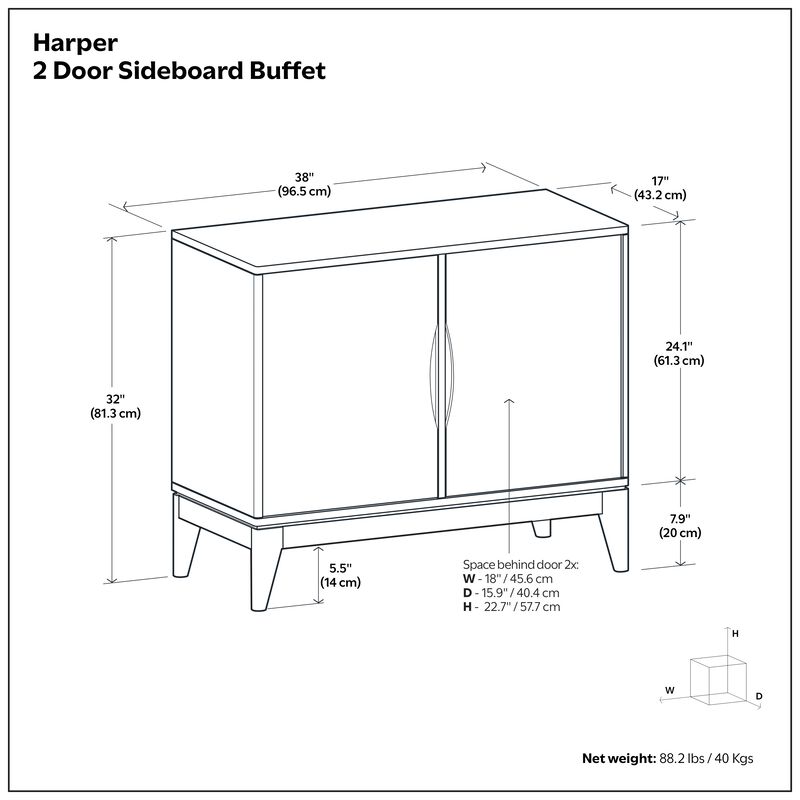 Simpli Home Harper 2 Door Sideboard Buffet / Storage Cabinet image number 5
