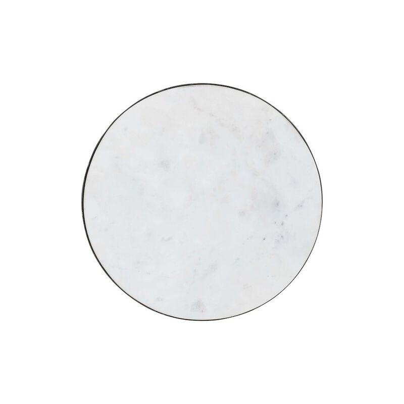 Jofran Circularity Modern Luxury Marble and Iron 35 Round Pedestal Coffee Table