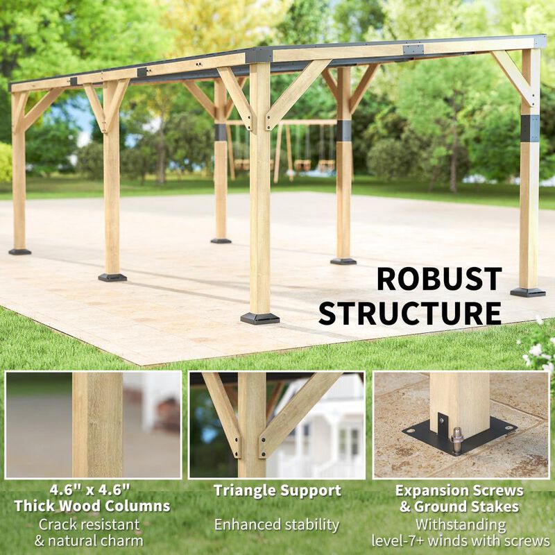 Hivvago Hardtop 10x20 Outdoor Gazebo Pergola image number 4