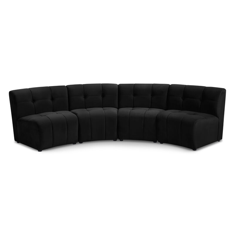 Meridian Furniture Limitless Black Velvet 4pc. Modular Sectional image number 0