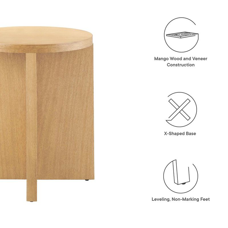 Silas Round Wood Side Table image number 1