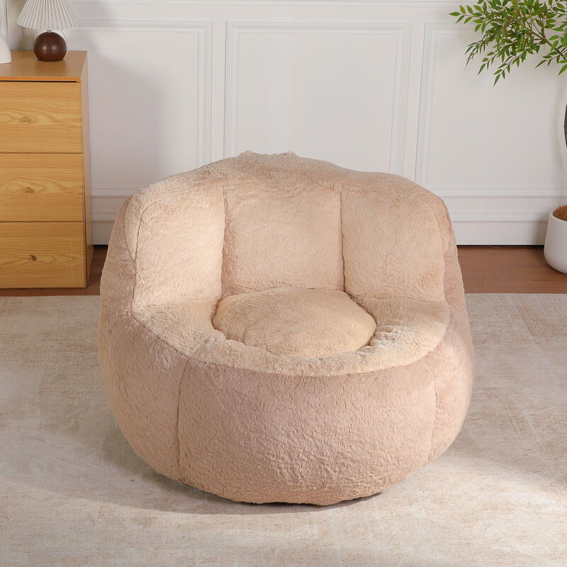GOODSILO Oversized Bean Bag Chair Lounger Sofa Large Comfy Faux Fur Living Room Furniture image number 1