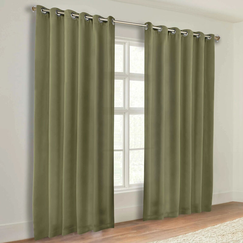 Set of 2 Blackout Curtain Panels Classic Modern Window Drapes image number 2