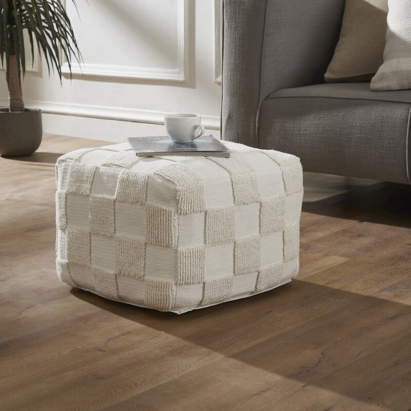 Renwil Payne Pouf In White Color