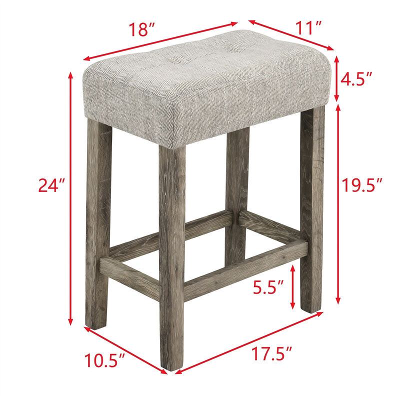 59 in. W Four Leg Wood Dining Table Seats 3