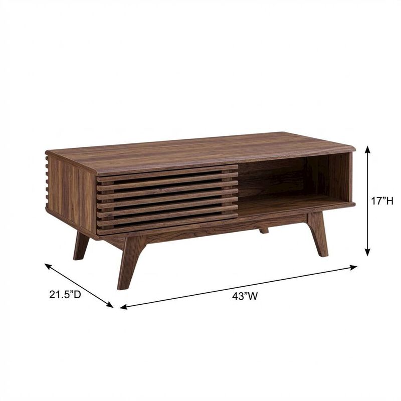 Modern Coffee Table in Natural Finish with Stable Wood Frame image number 2