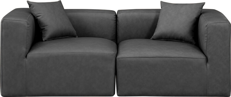 Meridian Furniture Cube Charcoal Grey Vegan Leather Modular Sofa image number 3