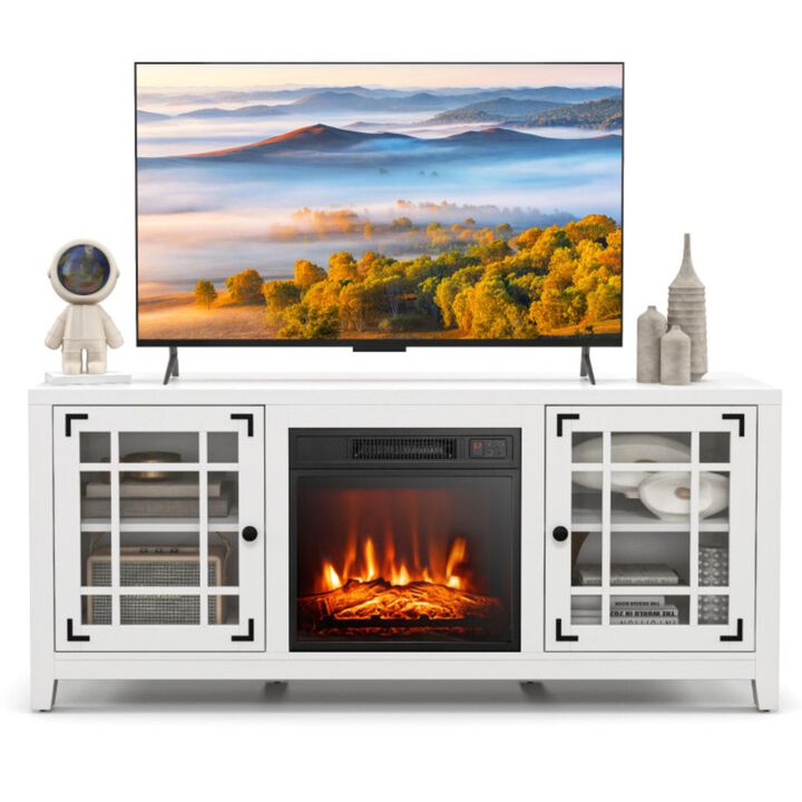 Hivvago 58 Inch Fireplace TV Stand with Adjustable Shelves for TVs up to 65 Inch