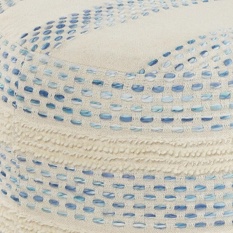 Cotton Blend Upholstered Ottoman &ndash; Compact Living Room Footrest